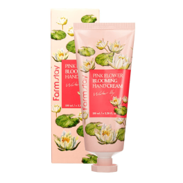 Crema pentru maini FarmStay, Pink Flower Blooming Hand Cream Water Lily, 100 ml