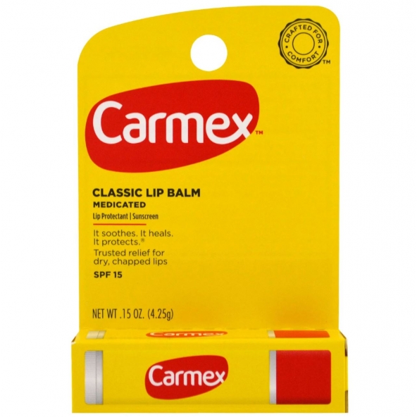 Лечебный бальзам для губ в стике, Carmex Classic Lip Balm Medicated Stick SPF 15 , 4.25 g