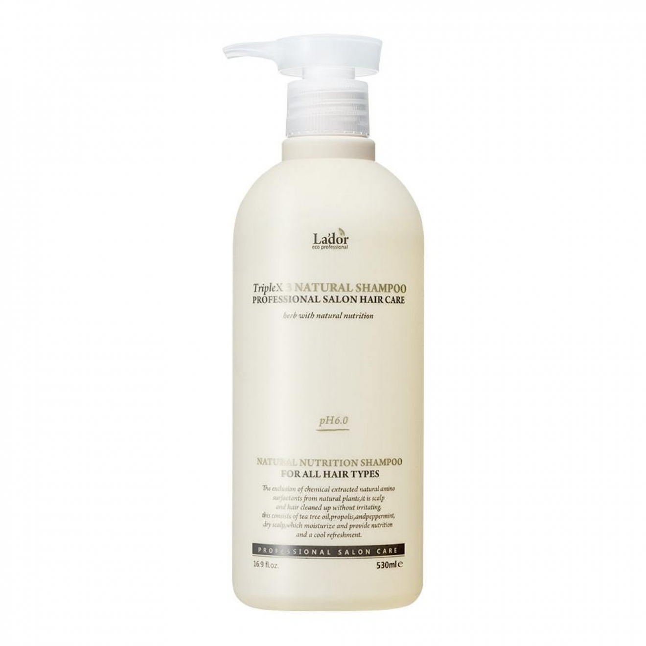 Lador, Triplex-3 Natural Shampoo, 530 ml