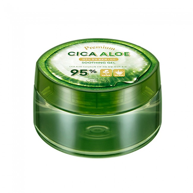 Успокаивающий гель с алоэ и центеллой ,Missha, Premium Cica Aloe Soothing Gel 95%, 300 мл
