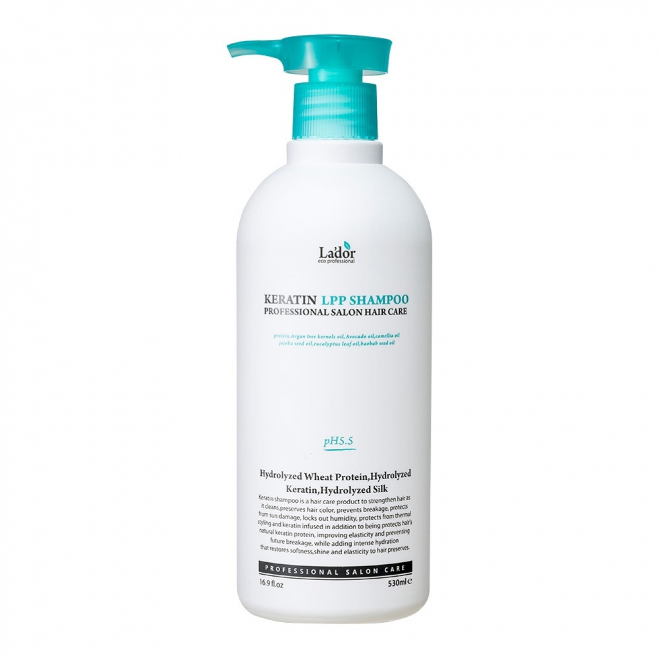 Sampon universal, fără sulfati, pentru părul deteriorat, slab și fragil-Lador, Keratin LPP Shampoo, 530 ml