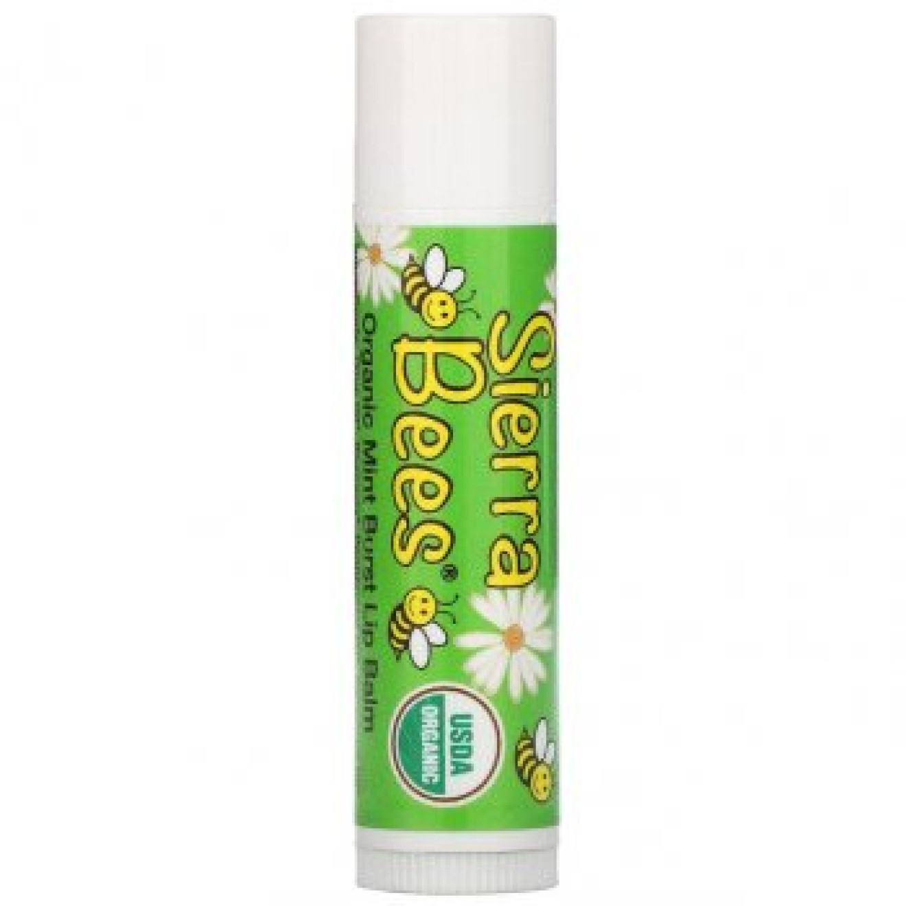 Balsam pentru buze Sierra Bees, Organic Lip Balms, Mint Burst -Balsam de buze cu miros de mentă